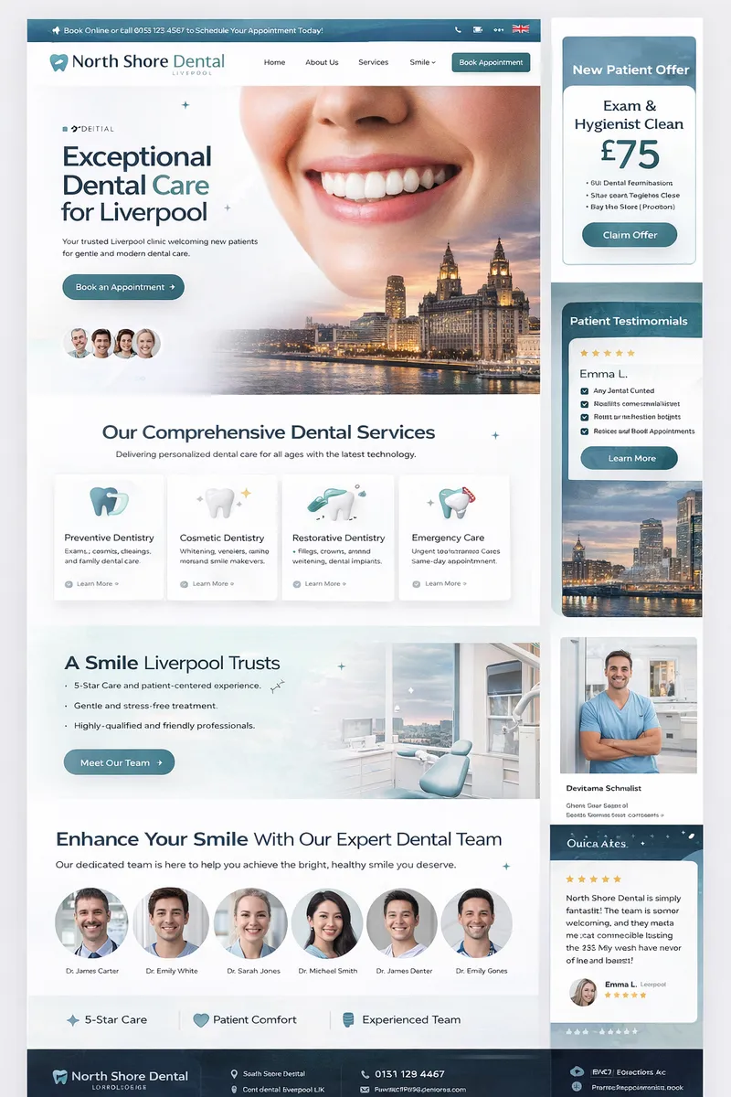 North Shore Dental design mockup