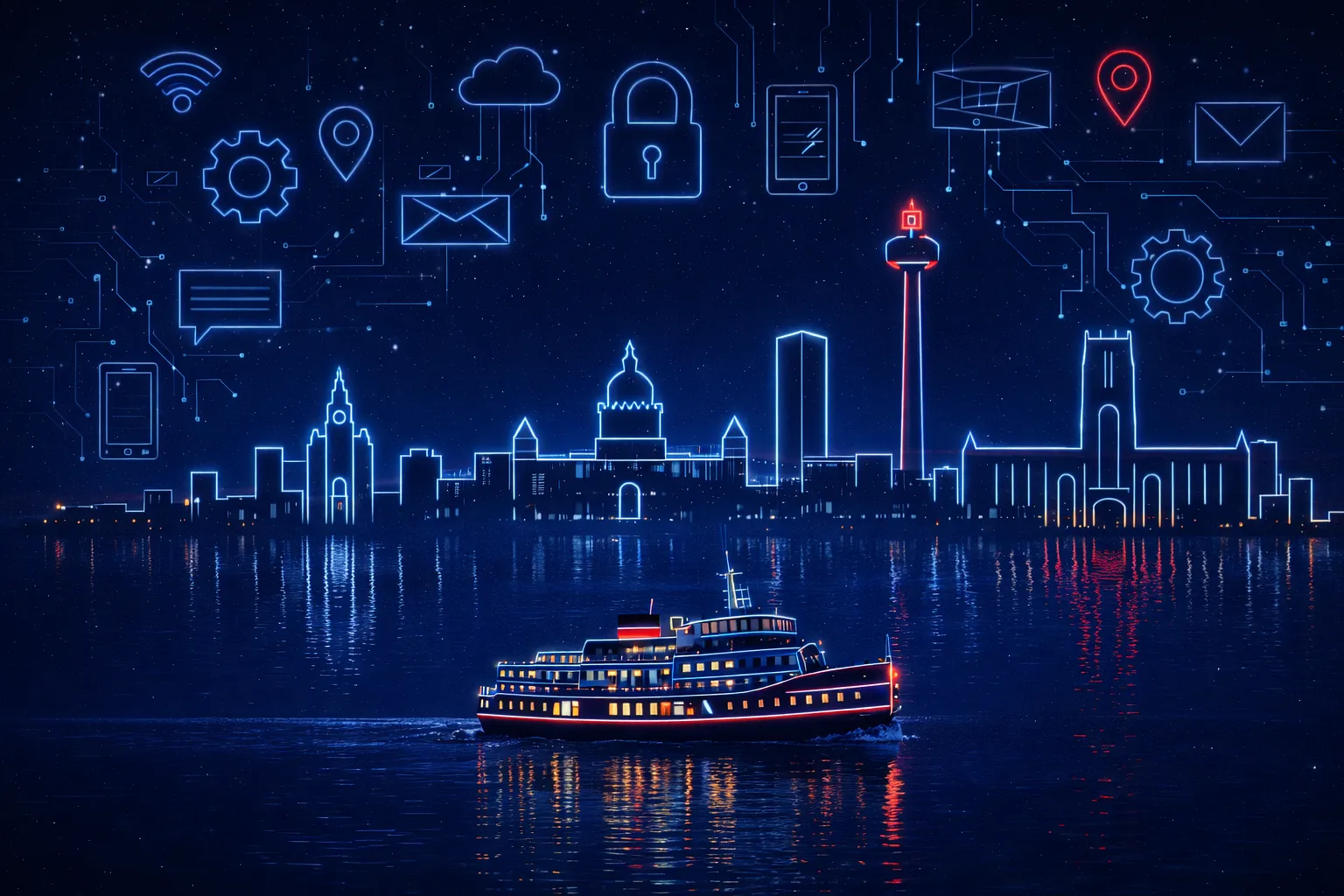 Liverpool digital waterfront skyline