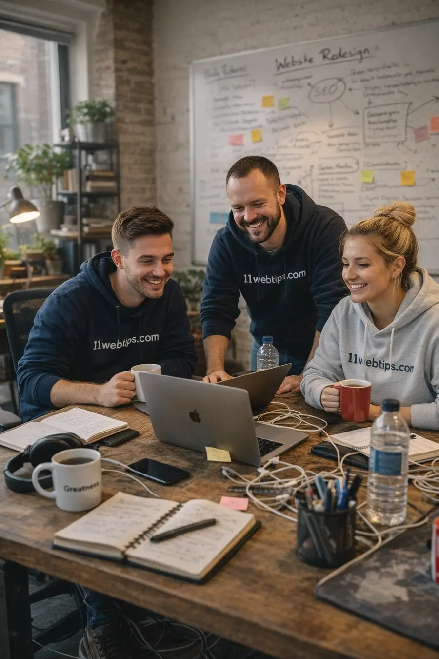 The L1WebTips team working in the Liverpool office