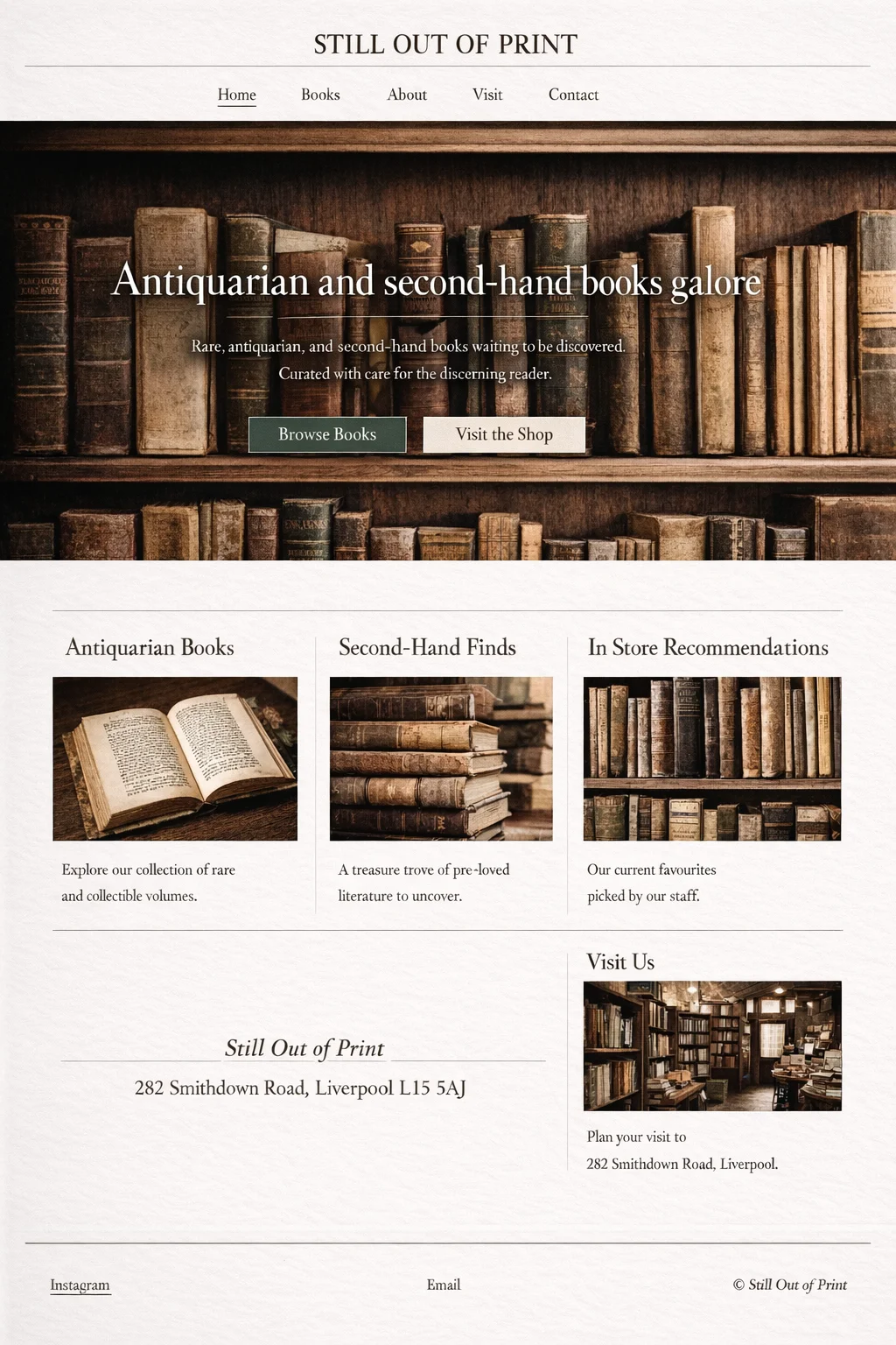 Still Out of Print, website design concept