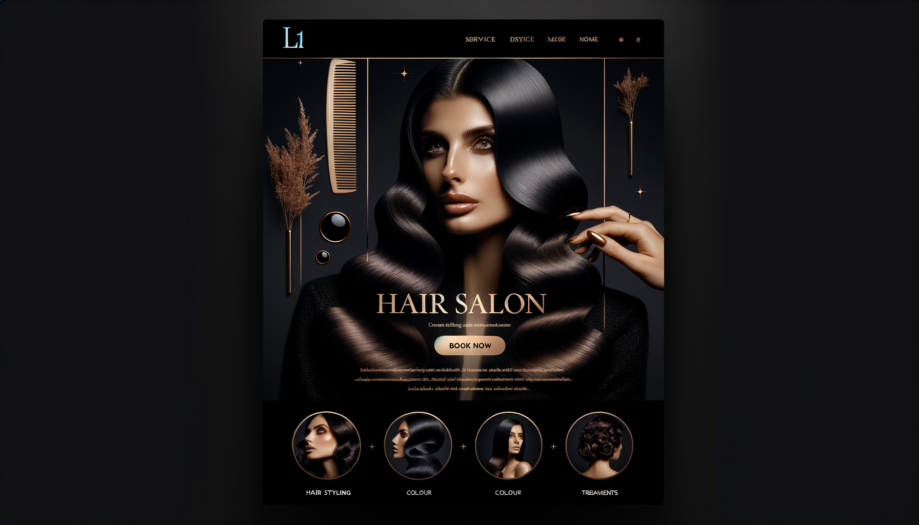 L1 Hair website design