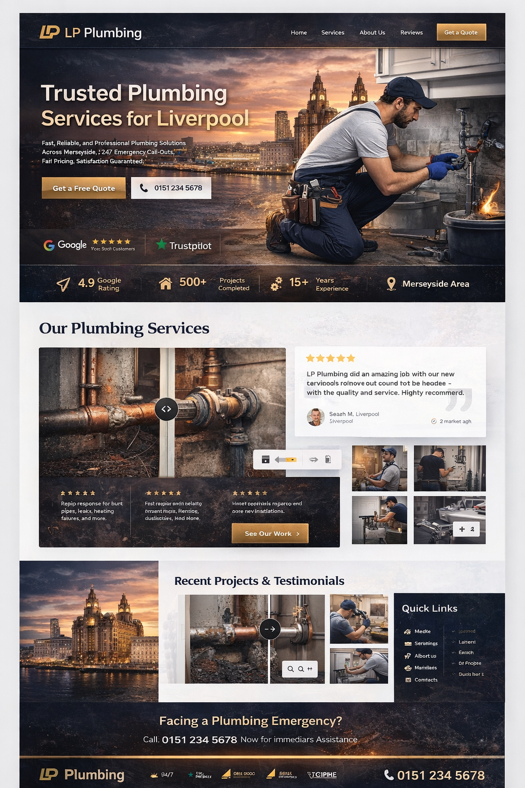 LP Plumbing website design