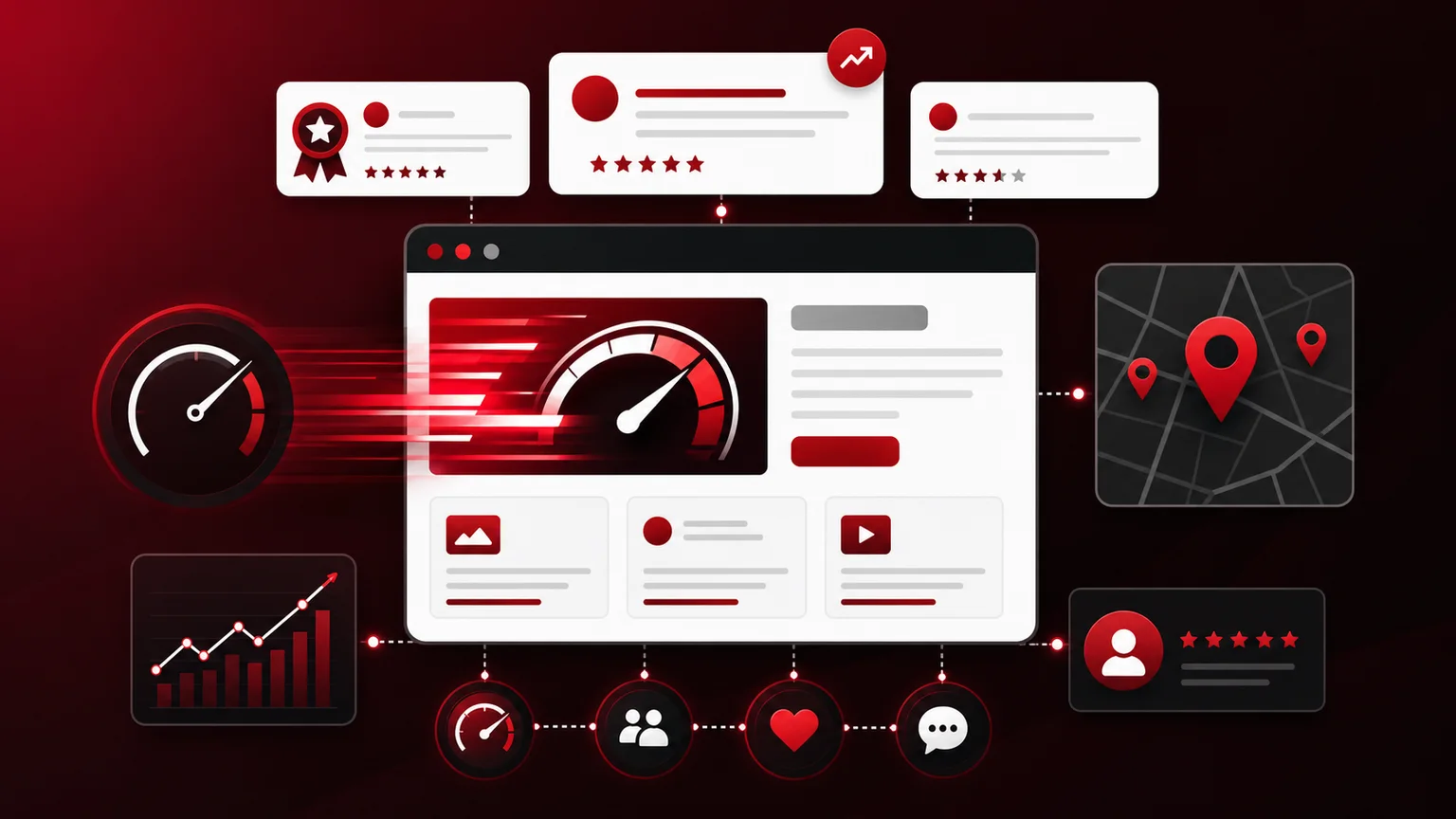 Website speed connected to search visibility and local map signals