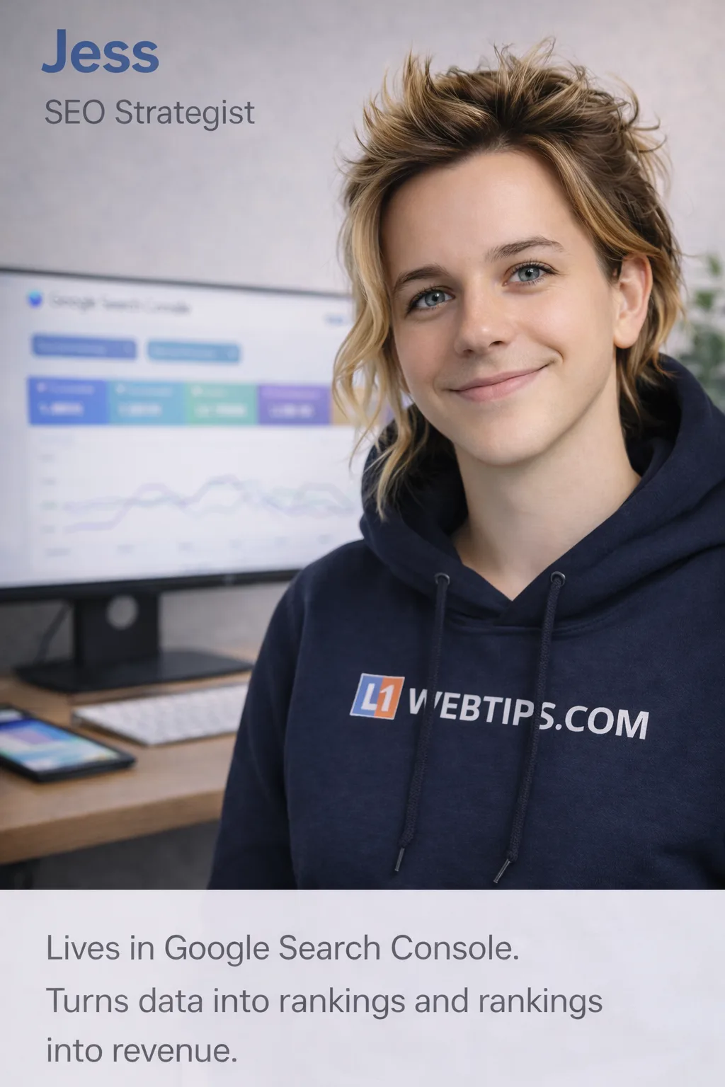 Portrait of Jess, SEO Strategist