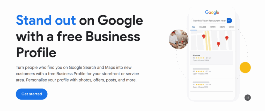 screenshot of google my business.
