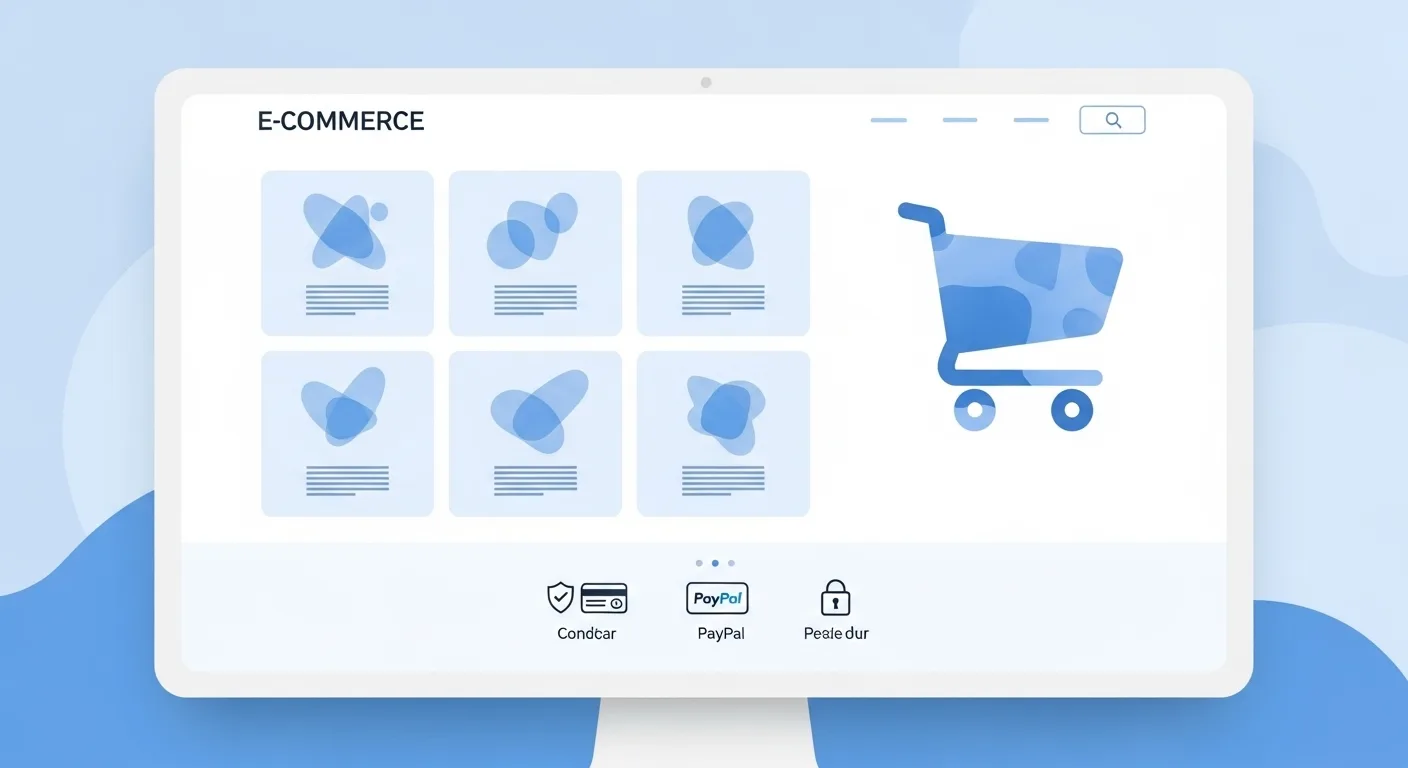 E-commerce website with shopping cart icon