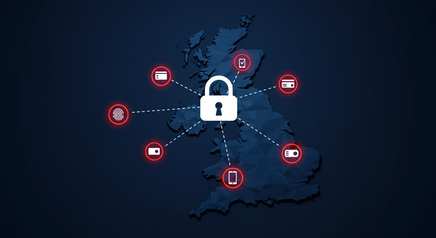 Britain'S Digital Id: Surprising Truths Revealed 4 Web Illustration of GB with a digital lock.